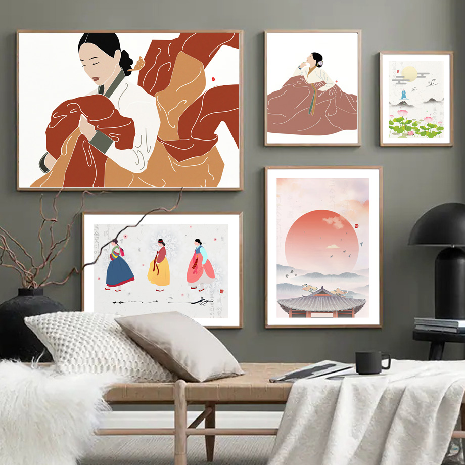 Korean Lifestyle Aesthetic - Poster Lukisan Kanvas Cetak Estetika Seni
