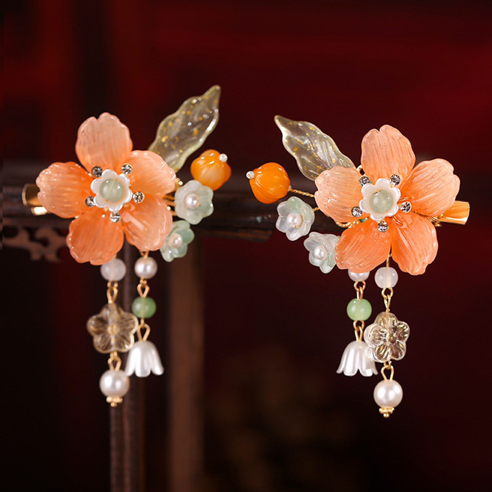 Hanbok Hair Pin - 2 Buah Jepit Rambut Bunga Retro