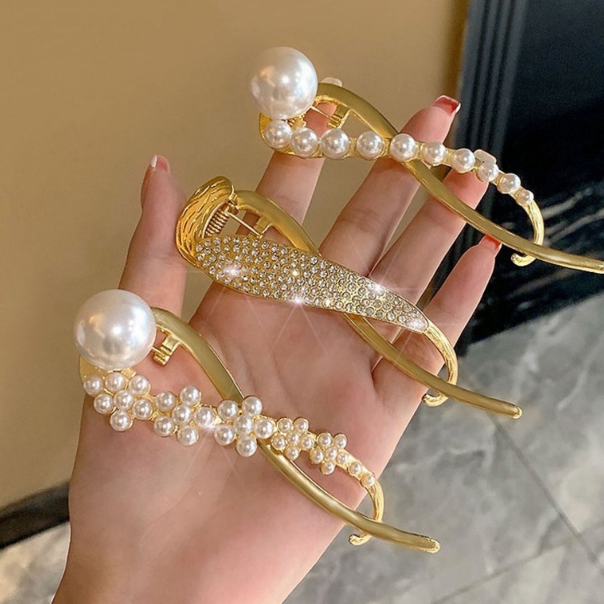 Jepit Rambut Mutiara Glitter E - Korean Women Lifestyle ulasan dan harga