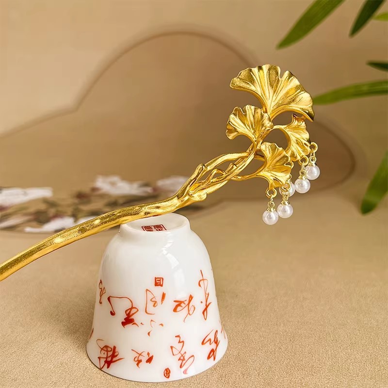 1 Buah Stik Rambut Daun Ginkgo - Hanbok Hair Pin ulasan dan harga